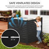 H Outdoor Privacy Screen with Aluminum Posts, Air Conditioner Fence Panels, Pool Equipment Enclosure