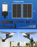 Ofuray OL-8000W Solar Street Lights Outdoor,Ultra High Power Solar Security Flood Lights Parking Lot Lights Commercial Dusk to Dawn,IP67 6500k Led with Remote for Street,Court,Barn