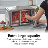 Hamilton Beach Sure Crisp 6-in-1 XL Digital Air Fryer Toaster Oven Combo, With Easy-Access French Doors, Bake, Broil, Toast, Pizza & Reheat Functions, 0.9 cu. ft. Capacity, Stainless Steel (31191)