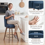 Bekrvio Swivel Counter Height Bar Stools Set of 4, 26" Seat Height, Blue