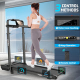Walking Pad Treadmill with Desk Workstation, 15% Incline Treadmill with Handle Bar, Foldable Treadmills Under Desk for Home/Office, 400 lbs+ Capacity