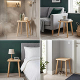 Pinyunxuan Solid Wood Square Stool, Natural Color