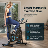 JLL Magnetic Exercise Bike - Indoor Stationary Cycling Bike with Free Fitness App, Adjustable 4-Way Seat & Handlebars, Comfortable Seat, Low Noise Indoor Cycling Bike for Home Gym
