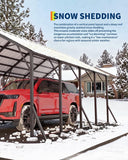 Garvee 13x21 ft Metal Carport Kit, 120° Steep-Pitch Vertical Roof for Snow Shedding, 133" High-Clearance Full-Sized Pickup & Van Shelter, Heavy-Duty Metal Car Port with Reinforced Frame