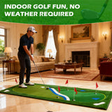 Kaoshan Golf Putting Green Mat - 5FT×10FT/5FT×12FT Putting Green Indoor, Professional Golf Putting Mat with Realistic Turf, Golf Simulators for Home, Multi Holes & Flags for Outdoor Golf Practice