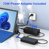 Surface Docking Station, Triple Display Dual 4K HDMI & VGA, 12-in-1 Surface Pro Dock for Microsoft Surface Pro