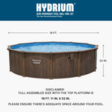 Bestway Hydrium 18' x 52" Above Ground Pool, Round Steel Side Wall Frame Outdoor Swimming Pool Set with Sand Filter Pump, Ladder & Accessories