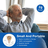 OLDRIV Rechargeable Hearing Aids for Adults Seniors, OTC Hearing Aids for Adults Seniors Rechargeable with Noise Cancelling, Invisible Hearing Aid, 1 Pair (Beige)