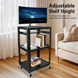 Mobile AV Cart, 4-Tier Rolling Equipment Workstation with Wheels