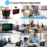 (2 Packs) Rechargeable Timers，Digital Kitchen Timer with 10 Dynamic RGB Color, Magnetic Classroom Timer with Countdown/up with 5”LED Display 3 Brightness 4 Volume Adjustable