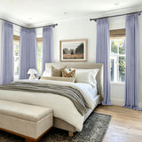 Macochico 150”Wx96”L Pinch Pleated Sliding Door Curtains with Hooks and Tieback, Natural Linen Drapes for Patio Doors Living Room Bedroom Home Office Divider with Tieback, Lavender, 1 Panel