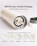 Salt Grinder Refillable Hotqilin – Manual Salt and Pepper Grinder with Titanium Alloy Core, 60+ Adjustable Settings | High Output, Easy to Clean, Durable Aluminum Body