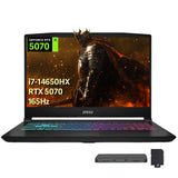 msi Katana 15 HX 15.6" 165Hz QHD Gaming Laptop, Intel Core i7-14650HX, GeForce RTX 5070 8GB GDDR7, 16GB RAM, 2TB Storage(1TB SSD+1TB Docking Station), Backlit Keyboard, Wi-Fi 6E, Window 11 Pro, Black