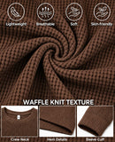 Askdeer Men's Waffle Long Sleeve T-Shirt Casual Lightweight Pullover Tees
