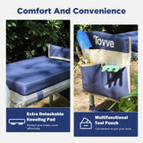 Foldable Garden Kneeler and Seat, Heavy Duty Garden Stool with 10" Wide Detachable Kneeling Pad, Portable Garden Bench Chair