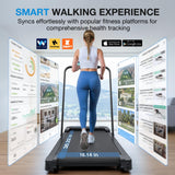 WELLFIT Folding Treadmill with Incline,320+ lbs Capacity Portable Treadmills with Handlebar, Under Desk Treadmill for Home Office,Low Noise Walking Pad