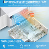 Garvee 23200 BTU Window Air Conditioner with Heat, Window Mounted AC Unit and Heater Combo with Dehumidifier & Fan for Apartment, Living Room, Bedroom, Rooms up to 1500 Sq. Ft, APP & Remote Control