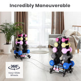 LIONSCOOL Premium Dumbbell Rack Only, with Side Racks for Neoprene/Vinyl Coated Dumbbells Only (Small, 200 LBS) LIONSCOOL