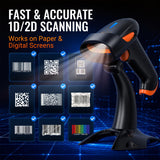 Tera Barcode Scanner Wireless with Stand: 1D 2D QR 3-in-1 Connection HW0001