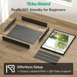 TokeShimi 60 x 32 Black Recessed Medicine Cabinet with Mirror, Assembly Required