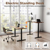 Solid Wood Electric Standing Desk 55"x23.6"Home Office Desk,Adjustable Workbench with 3 Stages Single Motor