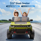 Garvee 24v Licensed Kids Ride on Car, 2 Seater Electric Truck for Big Kids with Parent Remote Control, 3 Speeds, Bluetooth Music, LED Lights for Ages 3-8