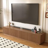 NessCarsti 86.61" Fluted TV Stand, Mid-Century Modern Wooden Media Console