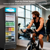 BODEGACOOLER 255L/270 Qt Commercial Beverage Refrigerator | Glass Door Merchandiser Fridge with LED Light, 32°F-50°F Temp, Energy-Saving