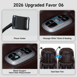 Real Relax 2026 Massage Chair Full Body,Zero Gravity SL-Track Shiatsu Massage Recliner with Upgraded Phone Controller and Holder,APP Control,Child Lock,Pause Button and Led Light,Favor-06,Dark Brown