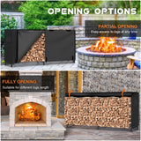 Gtongoko 8FT Firewood Rack Outdoor with Cover, Heavy Duty Wood Storage Racks with 600D Oxford Weather Resistant Waterproof Fabric Cover, Outdoor Firewood Holder