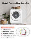 Euhomy Portable Clothes Dryer, 1.5 Cu.Ft. Portable Dryer, 850W Drying Machine with Front-Loading Stainless Steel Drum, 5 Functions, Suitable for Apartments, Dorms, RVs, Small Spaces