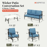 MIXPATIO 6-Piece Patio Conversation Set, Rocking Chairs, Coffee Table