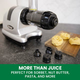 Omega Cold Press Juicer Machine, Vegetable and Fruit Juice Extractor and Nutrition System Makes Nut Milks Baby Food and Sorbets, Triple-Stage 80-RPM Slow Masticating Juicer, 200-Watts, Silver