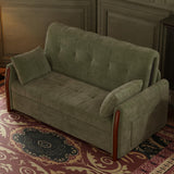 NessCarsti 62.9" Convertible Pull Out Sofa Bed Couch with Hidden Storage
