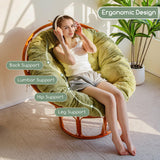 HIGOGOGO Papasan Chair Cushion with Corduroy Cover (Without Chair