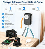 Jasput 25W Universal Travel Adapter, Ultra-Slim Mini Adapter with 2 USB-C & 1 USB-A, Fast Charging for Smartphones, Tablets, and Laptops, Compatible with US, UK, EU, AU, Asia, Perfect for Travel