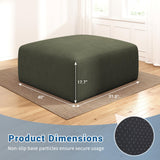 40" Oversized Square Corduroy Ottoman, Large Ottoman Pouf Footstool, Green