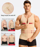 Nebility Mens Shapewear Fajas para Hombres Compression Shirt Men Body Shaper Tank Top Compression Undershirt Vest Sleeveless, Beige - 3XL