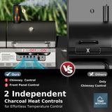 MFSTUDIO Heavy Duty 3 Burner Gas and Charcoal Grill Combo w/Offset Smoker
