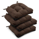 Chair Cushions for Dining Chairs, Tufted Overstuffed Textured Foam Kitchen Chair Pads with Ties and Non-Slip Backing