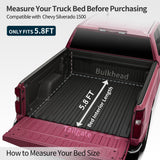 OEDRO Low-Profile Quad-Fold Tonneau Cover Fit for 2019-2026 Silverado 5.8ft