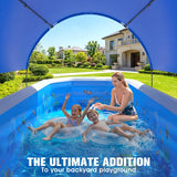 2026 Inflatable Pool with Canopy, Large Inflatable Pool for Kids,Adults, Blow Up Pools with Seats,Oversize Thickened 118"x75"x22"Inflatable Swimming Pools, Kids Pool for Backyard,Ocean Theme