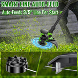 12" Cordless Weed Wacker String Trimmer, 20V Battery Powered Grass Trimmer & Edger 2-in-1, Electric Weed Wacker with 2×5.0Ah Batteries and 8 Pcs Spools, Lightweight Edger Lawn Tool for Yard & Garden