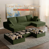 NABUMI 107'' Modular Sectional Sofa, Deep Seat Boneless Couch with Storage