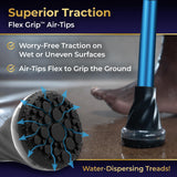 MD by Drive Air-Crutch Lightweight Walking Crutch, Adult Crutches for Walking with Comfortable Underarm Pads and Ergonomic Grips, Adjustable Height 4'7"-6'7", 300 lb Capacity, Blue