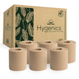 Sierra Hygenics Hands-Free Translucent Black Paper Towel Dispenser with (6) Hygenics 7.5" Hardwound 1-ply Natural (Kraft) Paper Towel Rolls