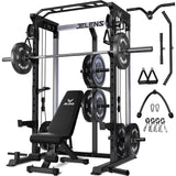 JELENS C21 Power Cage, 2000LBS Multi-Function Power Rack with Independent Dual Pulley System, All-in-One Squat Rack for Cable Crossover, Home Gym Workout Machine (Black, 260LBS Black)