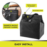 GXDRTUN Collapsible Waterproof Car Trash Bag, Universal‑Fit Black Automotive Garbage Bin, Portable Hanging Auto Waste Storage Organizer for Vehicle Interior(2Pack)