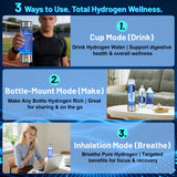 feknunc Hydrogen Water Bottle Generator, Portable Rechargeable Hydrogen Water, Hydrogen Water Ionizer Machine, with SPE/PEM Technology, for Home Office Travel Fitness Drinking