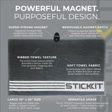 STICKIT XL Magnetic Golf Towel, Premium 35" x 20" Microfiber with Deep Waffle Pockets, Industrial Strength Magnet | Easy Clean